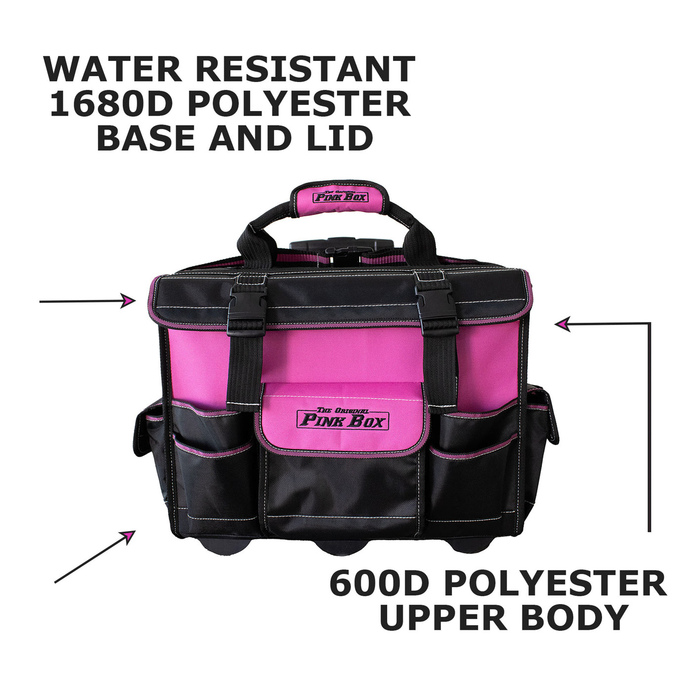 18-Inch Pink Rolling Tool Bag | The Original Pink Box