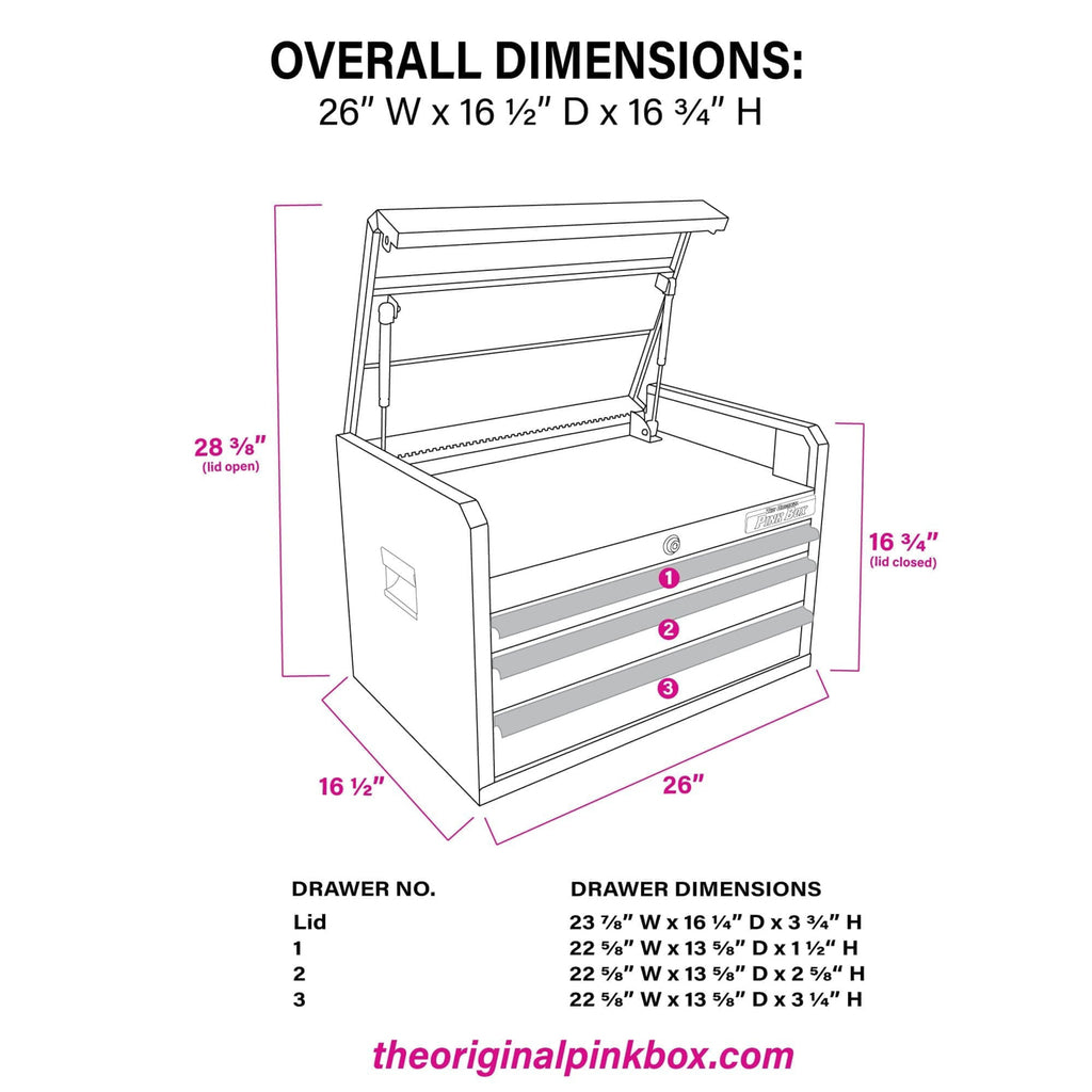 26-Inch 3-Drawer Top Chest