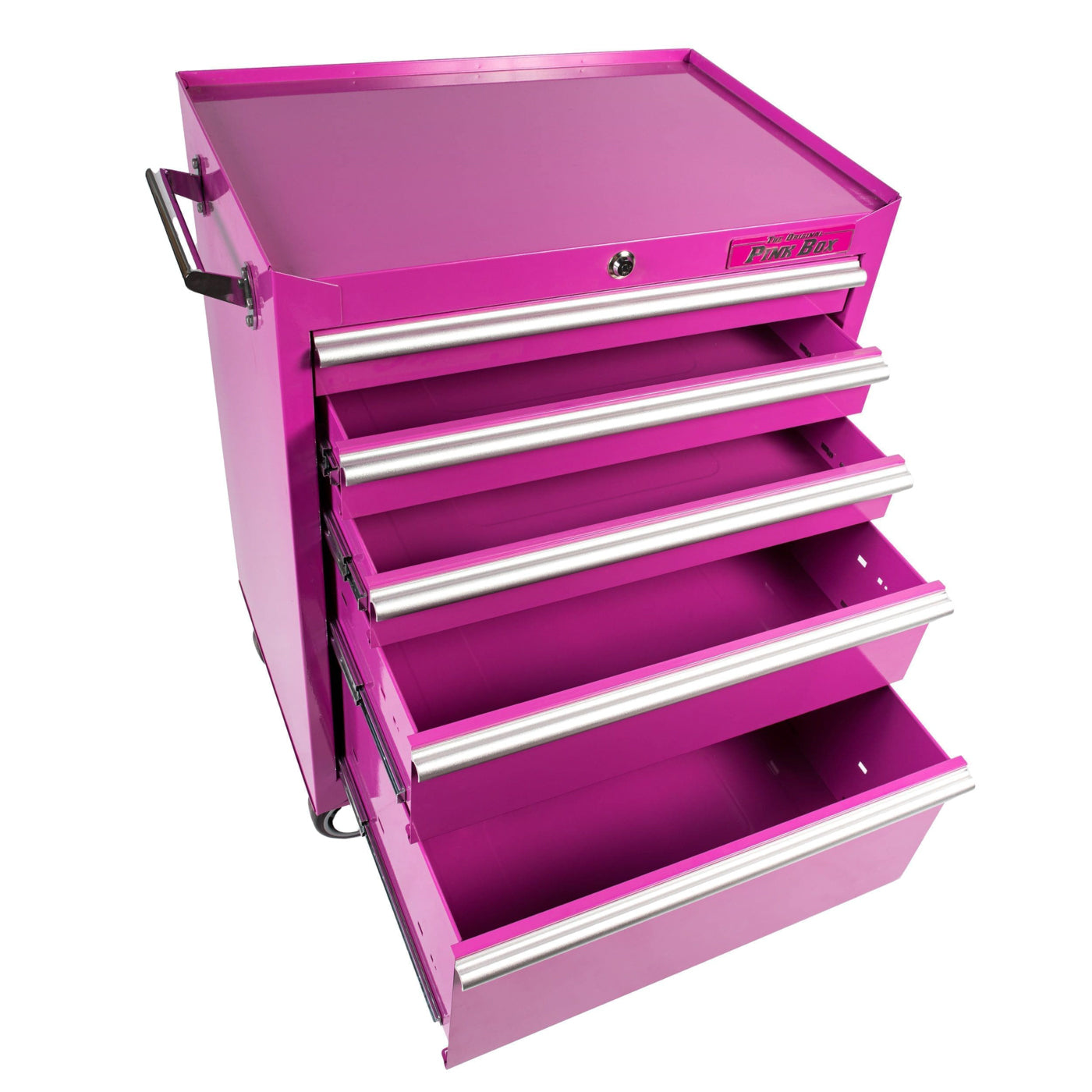 26-Inch 5-Drawer Steel Rolling Cabinet | The Original Pink Box