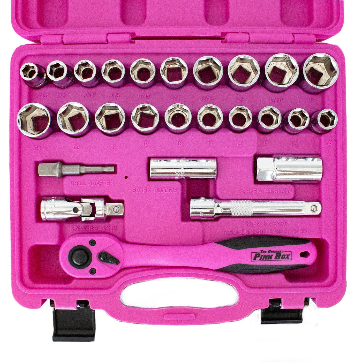pink gear Pink 1/2-Inch Drive 6-Point Socket Set