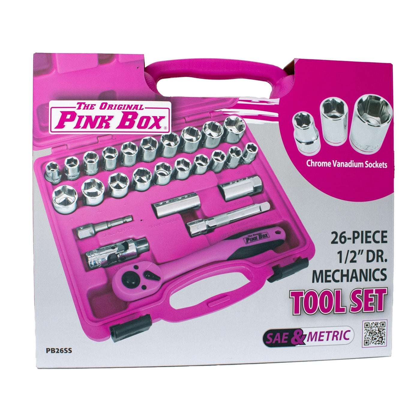 26-Piece 1/2-Inch Drive Socket Set | The Original Pink Box