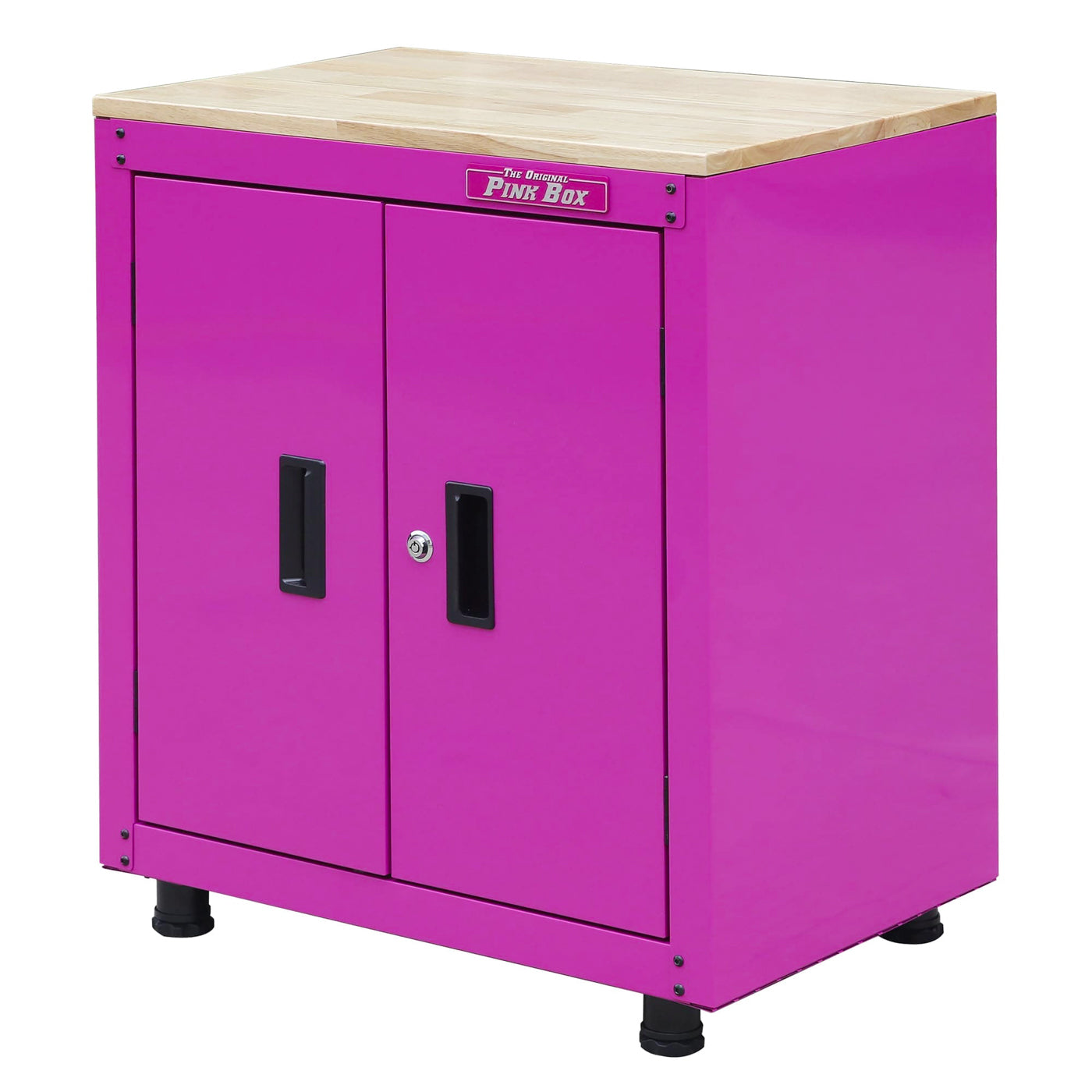 28-Inch Pink Base Cabinet & Butcher Block Top | The Original Pink Box