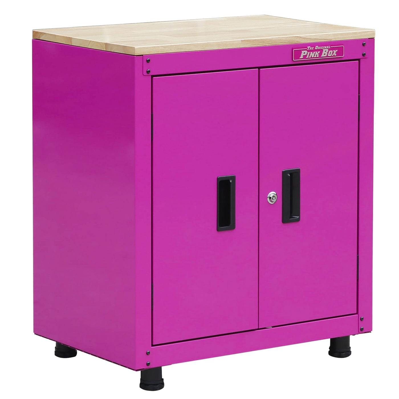 28-Inch Pink Base Cabinet & Butcher Block Top | The Original Pink Box