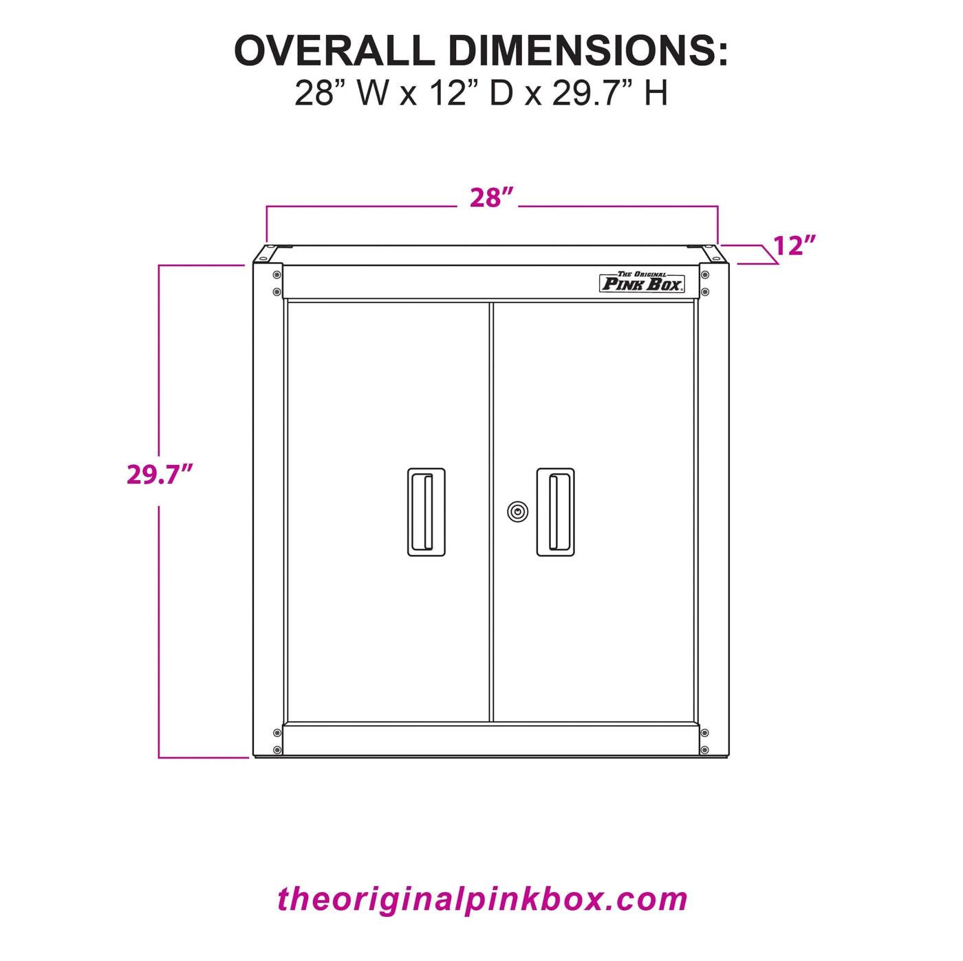 28-Inch Pink Wall Storage Cabinet | The Original Pink Box