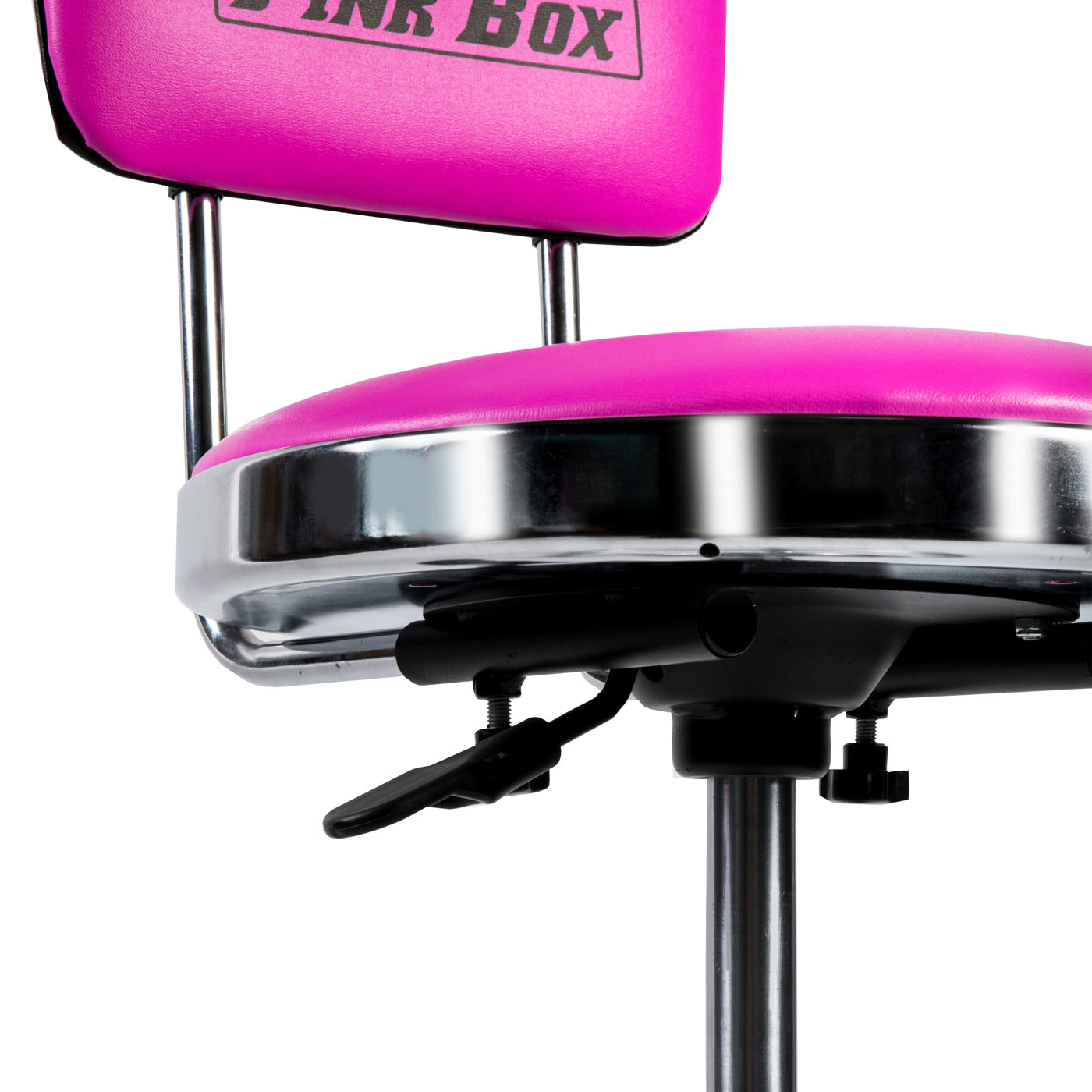 Pink Adjustable Hydraulic Stool with Backrest | The Original Pink Box