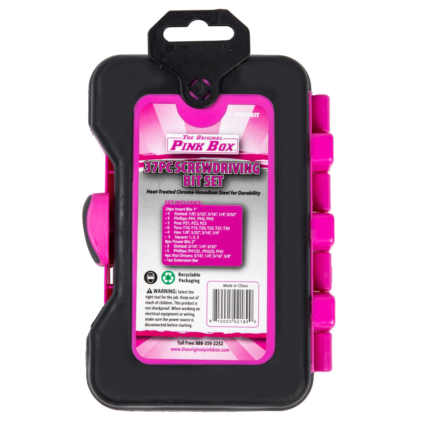 37-Piece Screwdriver Bit Set | The Original Pink Box