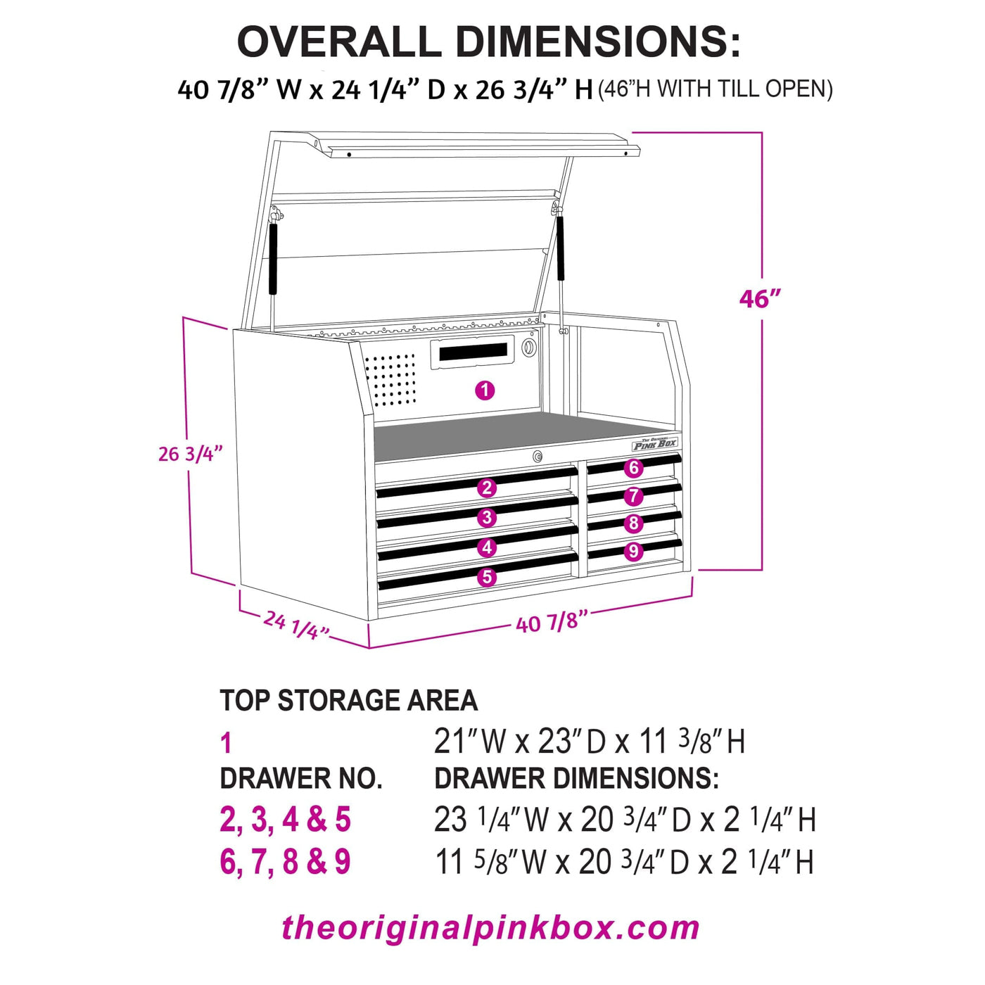 41-Inch 8-Drawer Top Chest