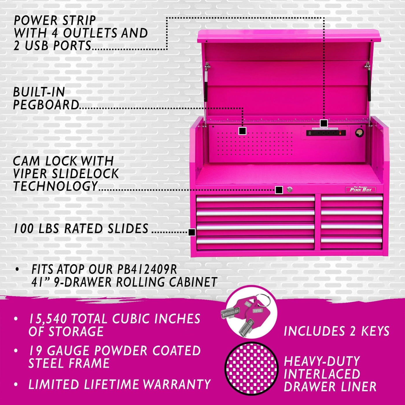 41-Inch 8-Drawer Top Chest