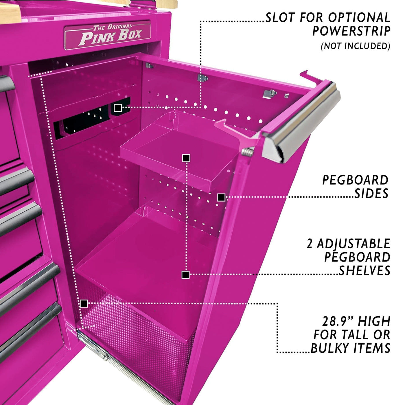 PINK♡BOXさん、専用です。 60-Inch 7-Drawer Steel Workstation with Power Strip | Pink Box