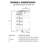 16-Inch 5-Drawer Rolling Salon Cart