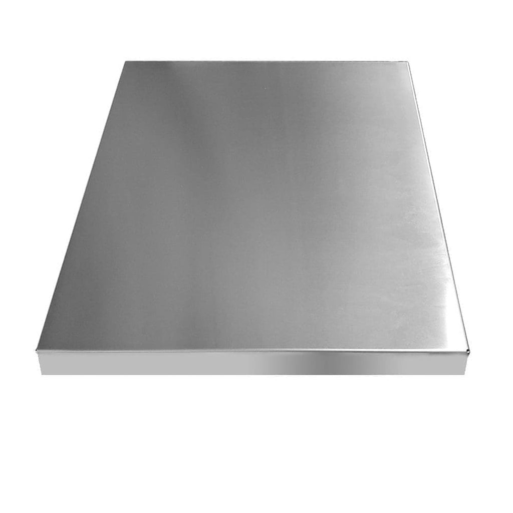 Top view of stainless steel worktop for salon cart