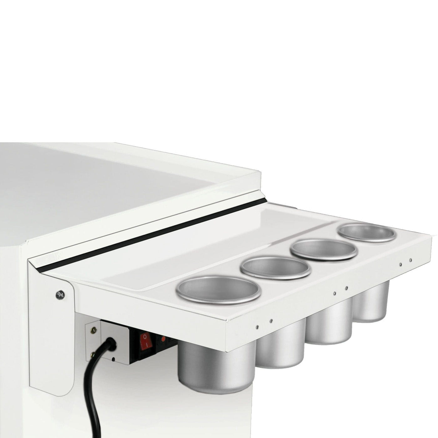 Folding Side Shelf with Power Strip