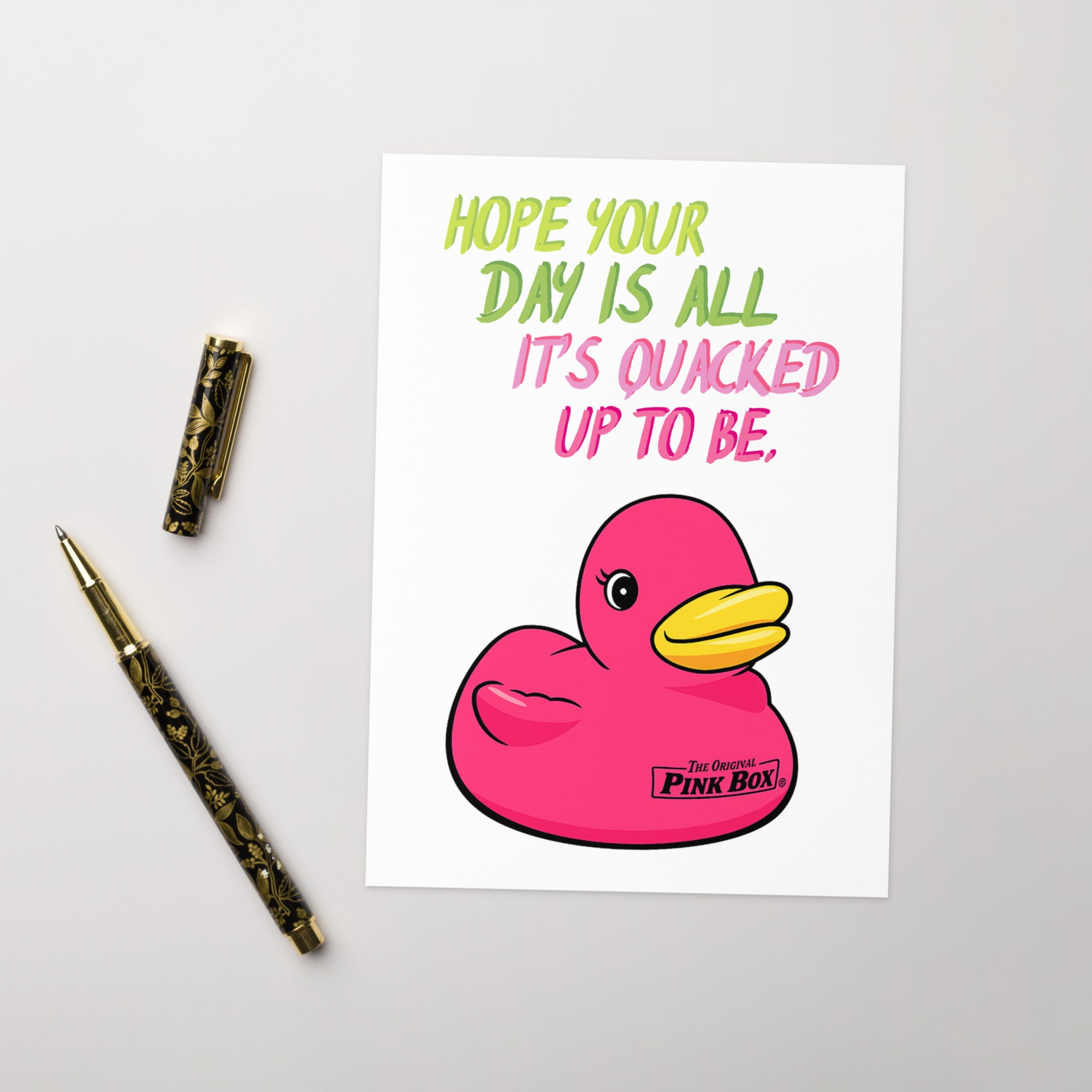 Pink Duck 5x7 Greeting Card | The Original Pink Box